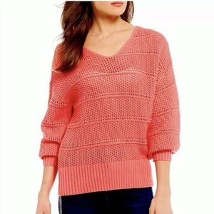 Tommy Bahama Channel Isle Cotton Spring Summer Sweater Size S/P Coral Pink